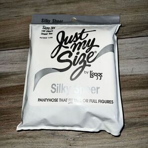 Vtg Just My Size L’eggs Silky Sheer Pantyhose Sheer Toe Off Black Sz 3X 82302-S3